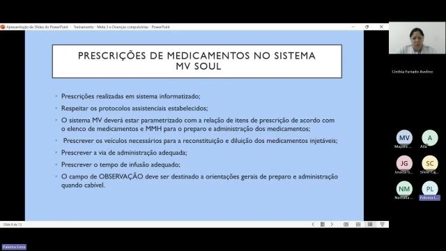 Treinamento de Protocolo Meta 3 e Solicitação de medicamentos para doenças compulsórias