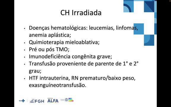 Aula - Protocolo de indicação de transfusão de hemocomponentes