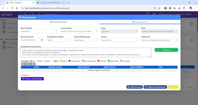4 - Triagem do Encaminhaneto da manifestação